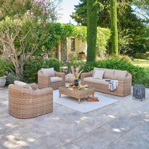 Salon de jardin MOORÉA Savana 5 places - Polyester, Aluminium traité époxy Hespéride