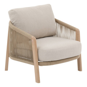Fauteuil de salon jardin NELORA Beige Oléfine, Aluminium traité époxy Hespéride
