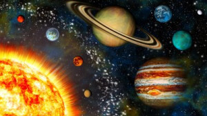 Fototapete Andere Sterne, Hintergrund, Weltraum, Illustration, Grafik