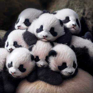 Fototapete Andere Panda, Tier, Bambus, schwarz, Tierwelt