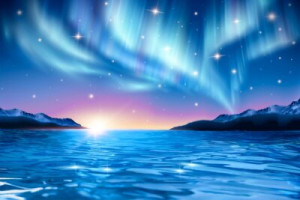 Fototapete Hintergrund, realistisch, Nordlicht, atemberaubende, verträ