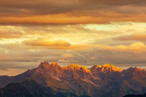 Fototapete alpen, montieren, Sonnenuntergang, Herbst, umreißen