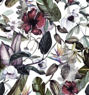 Fototapete floral, Hintergrund, Dschungel, Sommer, Grafik