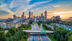 Fototapete atlanta, georgia, Antenne, städtischen, Architektur