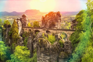 Fototapete Andere Brücke, sächsische, Schweiz, Rock, Park