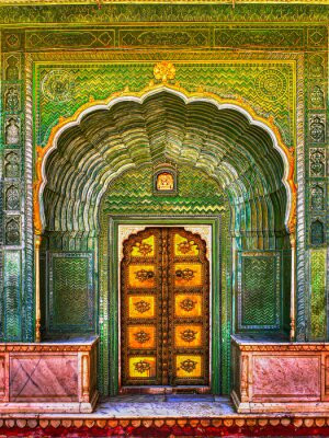 Fototapete Tür, Palast, Architektur, Eingang, Jaipur