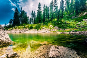 Fototapete Andere See, Wasser, Landschaft, Natur, Berg