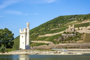 Fototapete Andere flux, Ufer, Flussufer, Schloss, Weinberg