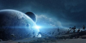 Fototapete Sterne, ansehen, Weltraum, Illustration, Meer