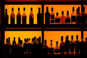 Fototapete Andere bar, Schelf, begegnen, Likör, leuchtet
