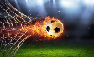 Fototapete Fussball Fußball, Feuer, Flamme, Ziel, Ball