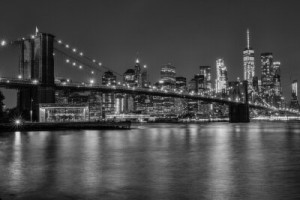 Fototapete Wolkenkratzer, manhattan, Brooklyn-Brücke, Amerika, schwarz