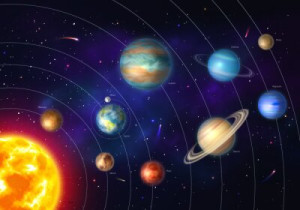 Fototapete Sonnensystem Solar, System, Orbit, jupiter, saturn