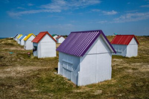 Fototapete Andere Strand, Kabine, baden, Hütte, Haus