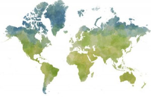 Fototapete Zeichnen, Meer, Amerika, Welt, bürsten