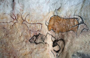 Fototapete Andere Höhle, Jäger, malen, Bison, Ur-