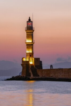 Fototapete Andere Leuchtturm, Sonnenuntergang, Meer, Wasser, Licht
