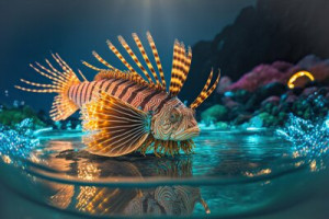 Fototapete Fisch, Feuerfische, Meer, tropischen, Wasser