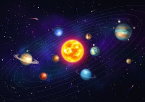 Fototapete Andere Solar, System, Orbit, jupiter, saturn