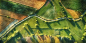 Fototapete Straße, Drohne, Antenne, Landschaft, Wickeln