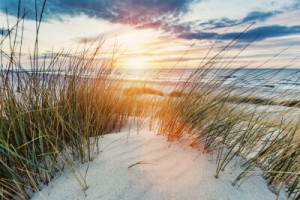 Fototapete Sonnenuntergang ostsee, Meer, Strand, Düne, reisen
