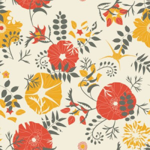 Fototapete Retro red, gelb, Hintergrund, Muster, Sommer