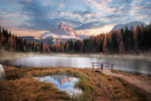 Fototapete Andere alpine, Alpen, Herbst, Hintergrund, blau