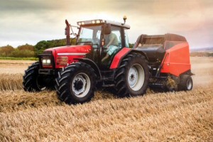 Fototapete Andere Traktor, Landwirtschaft, Bauernhof, Feld, red