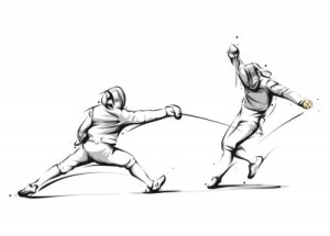 Fototapete Andere Fechten, Sport, Illustration, olympisch, kämpfen