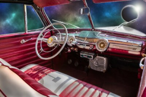 Fototapete Andere red, schwarz, Sterne, Weltraum, Wand