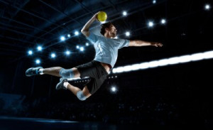 Fototapete handball, Spieler, Mann, Sport, angreifen