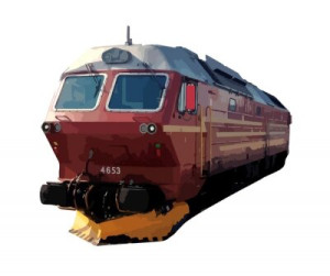 Fototapete malen, Illustration, Eisenbahn, Lokomotive, norge