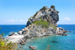 Fototapete Meer, blau, Himmel, Rock, Kirche