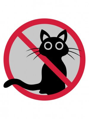 Fototapete cat, verboten, Platte, Zone, keine