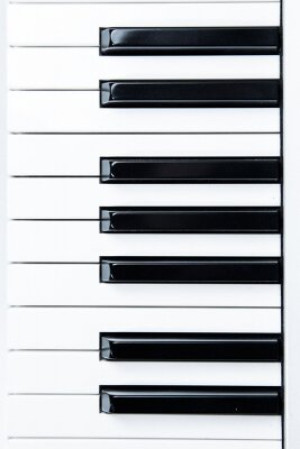 Fototapete Klavier, Tastatur, Schlüssel, schwarz, weiß