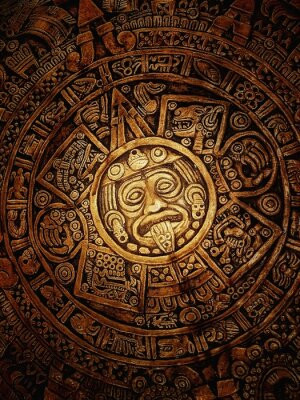 Fototapete Andere Kalender, Aztec, berühmt, Ritual, Disc