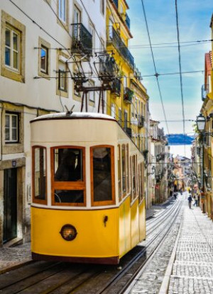 Fototapete Andere Lisboa, Standseilbahn, Straßenbahn, portugal, Eisenb