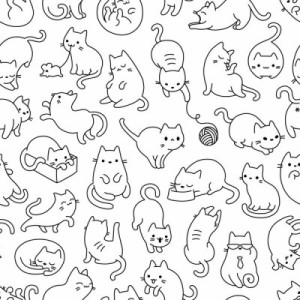 Fototapete Katze Hintergrund, Muster, Tier, niedlich, glücklich