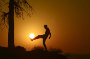 Fototapete Fussball Gleichgewicht, Jugendliche, ausüben, Idee, Motivie