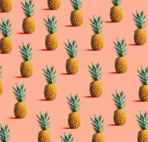 Fototapete Ananas, Obst, Lebensmittel, Sommer, Minimalismus
