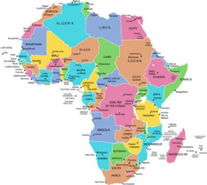 Fototapete Andere afrika, Karte, Vektor, Symbol, isoliert