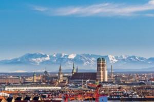 Fototapete Andere Stadt, Ortschaft, Panorama, montieren, Alpen