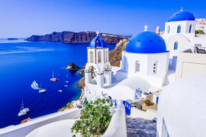 Fototapete Andere Ägäis, cyclade, europa, Fira, Griechenland