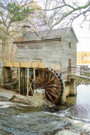 Fototapete Andere Wasser, Brücke, Mühle, alt, Fluss