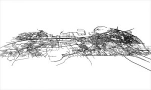 Fototapete Andere Vektor, Stadt, Linie, Vignettierung, Straße