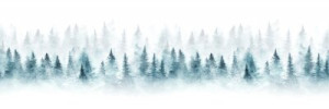 Fototapete Wald Wasserfarbe, Winter, Wald, Weihnachten, Fichte