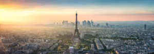 Fototapete Sonnenaufgang Eiffelturm, paris, Panorama, Frankreich, Sonn