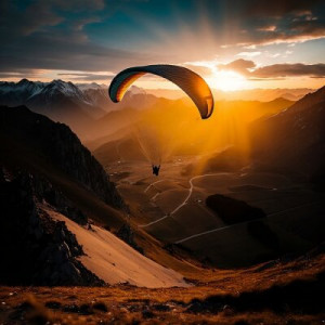 Fototapete Andere Gleitschirmfliegen, Himmel, Gleitschirm, äußerste, G