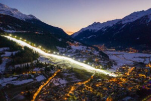 Fototapete Andere Ski, Sonnenuntergang, vale