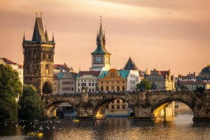 Fototapete Andere Wasser, Fluss, Turm, Stein, Brücke